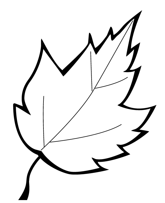 Раскраска осенние листья на листе распечатать