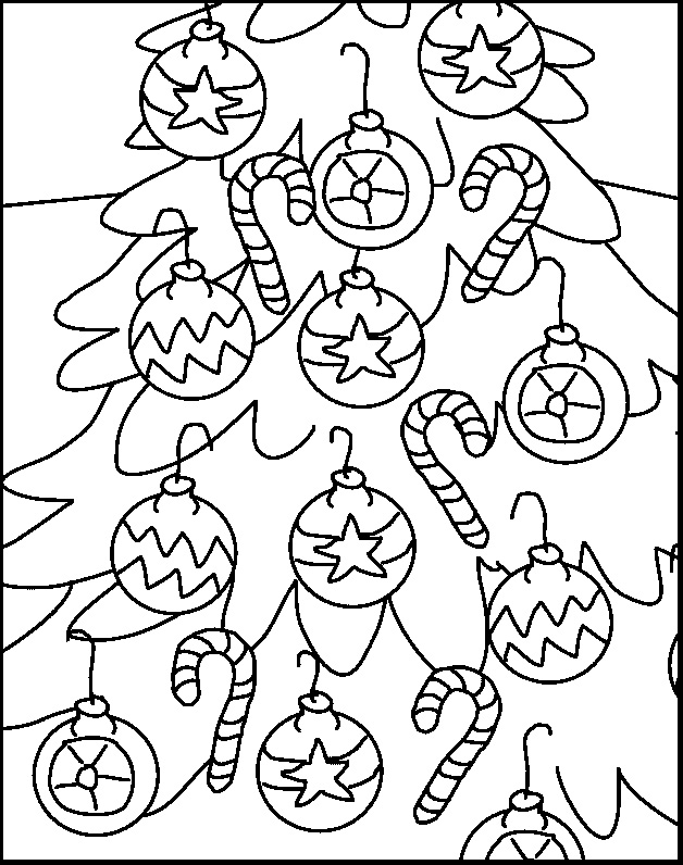 Елка в шариках и рождественских тростях
