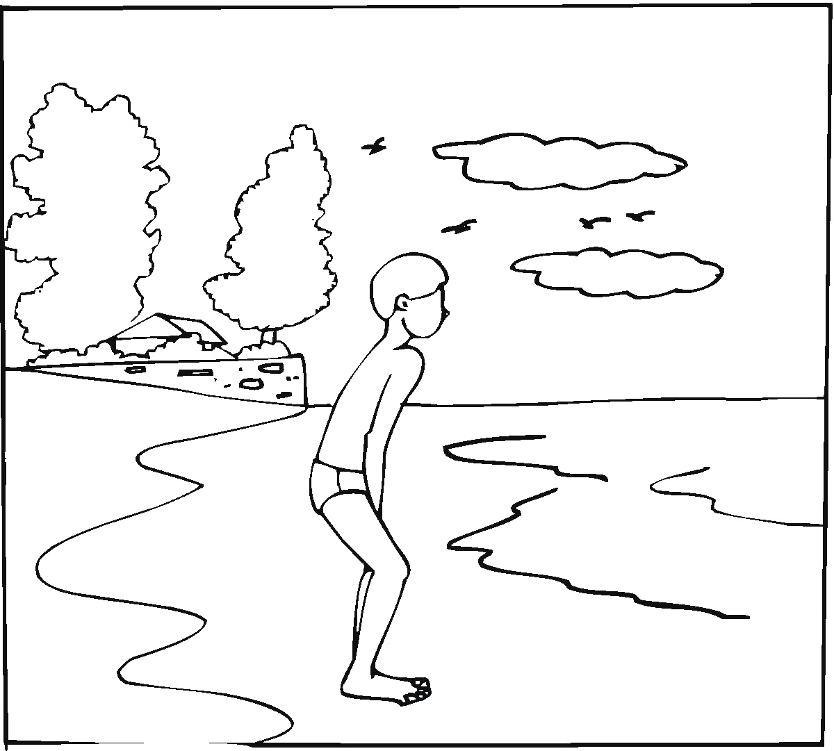 Как нарисовать человека в реке - 87 фото