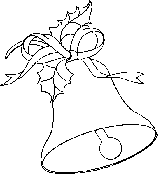Колокольчик с бантом и листьями падуба
