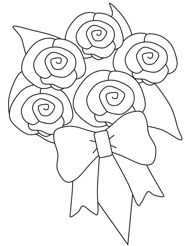 Букет роз простой рисунок