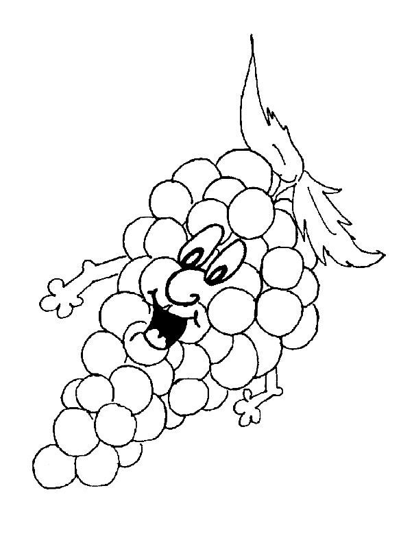 Гроздь винограда с весёлым личиком