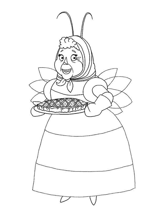 Бабушка Капа несёт пирог