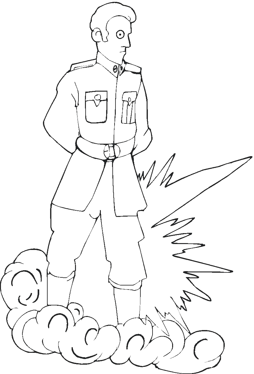 Солдат рисунок раскраска