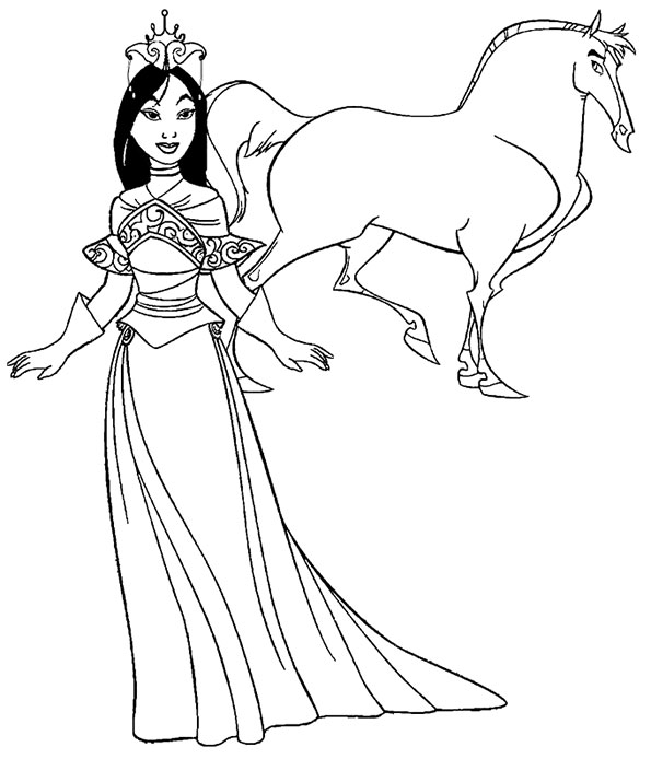 Раскраски лошади, Раскраска принцесса на лошади принцесса.