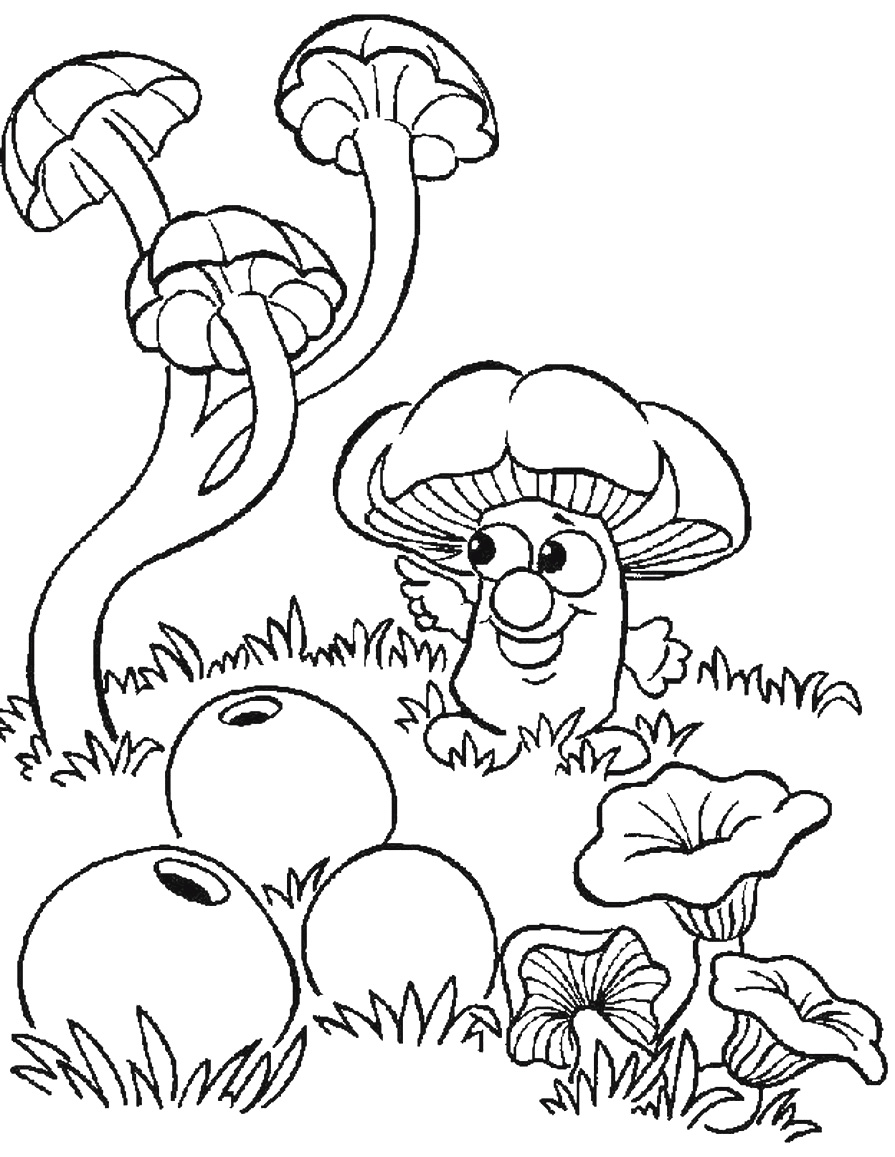 Веселый гриб раскраска