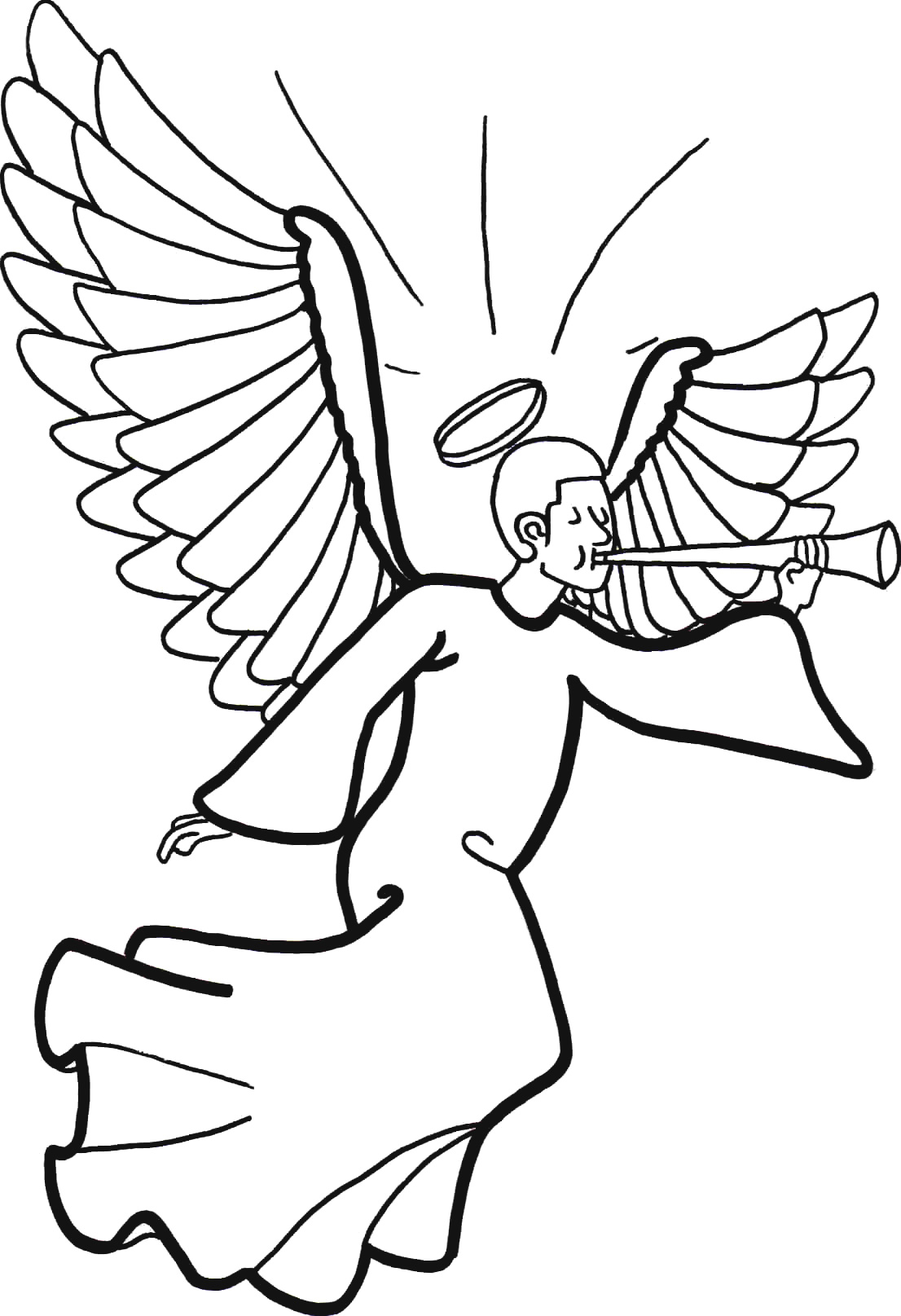 Раскраска ангелов с крыльями