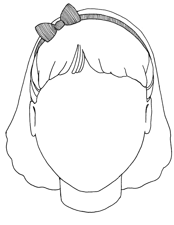Дорисуй портрет: девочка с ободком в волосах