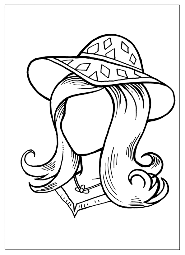 Дорисуй портрет: девушка в шляпе