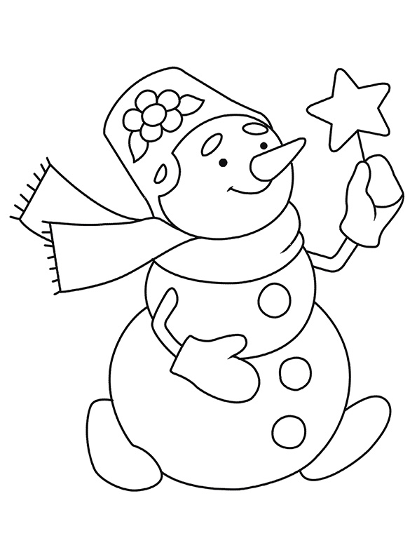 Снеговик с леденцом в виде звезды