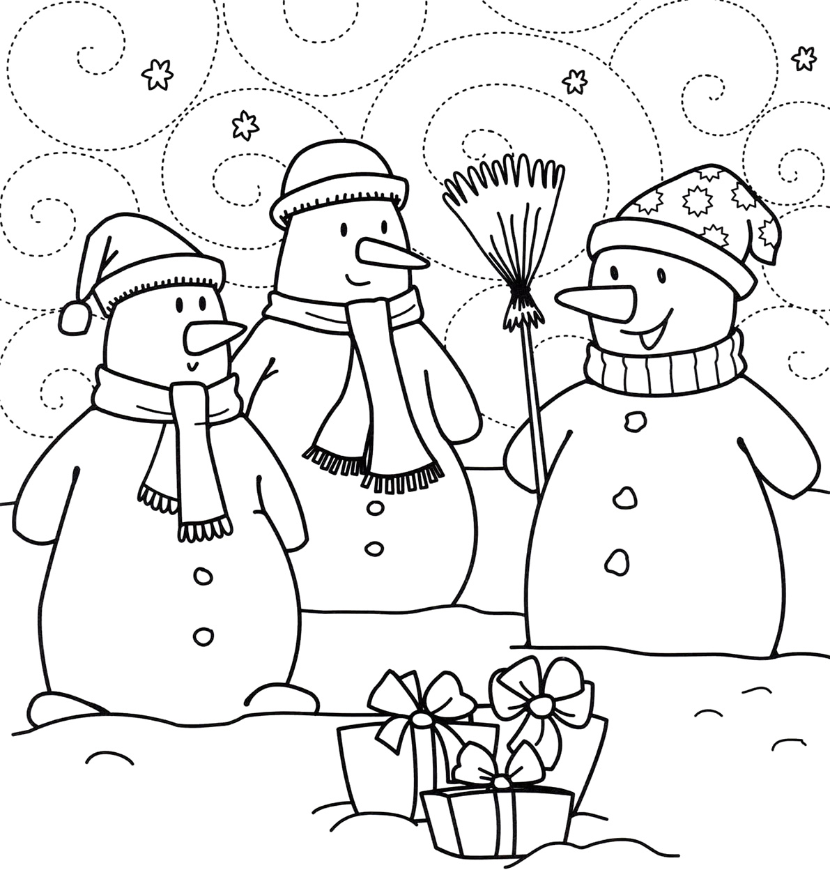 Снеговики и новогодние подарки