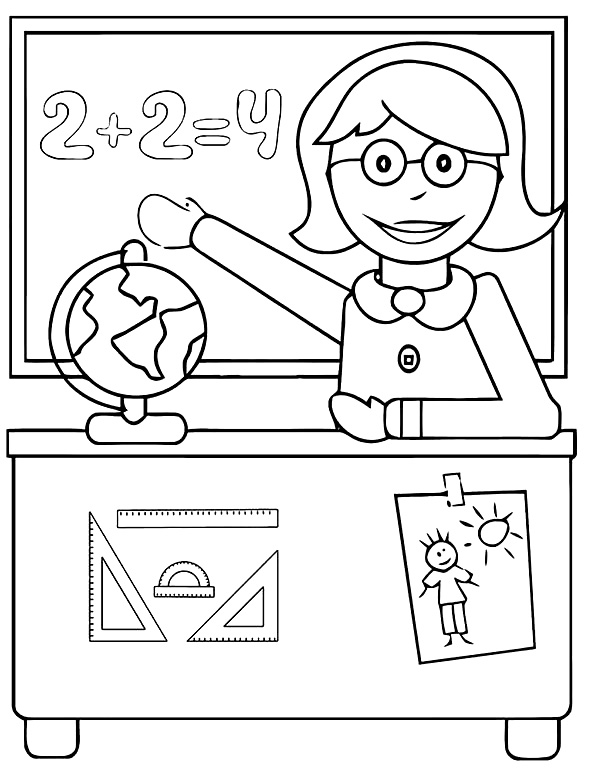 Учительница у доски: сколько будет 2 + 2?
