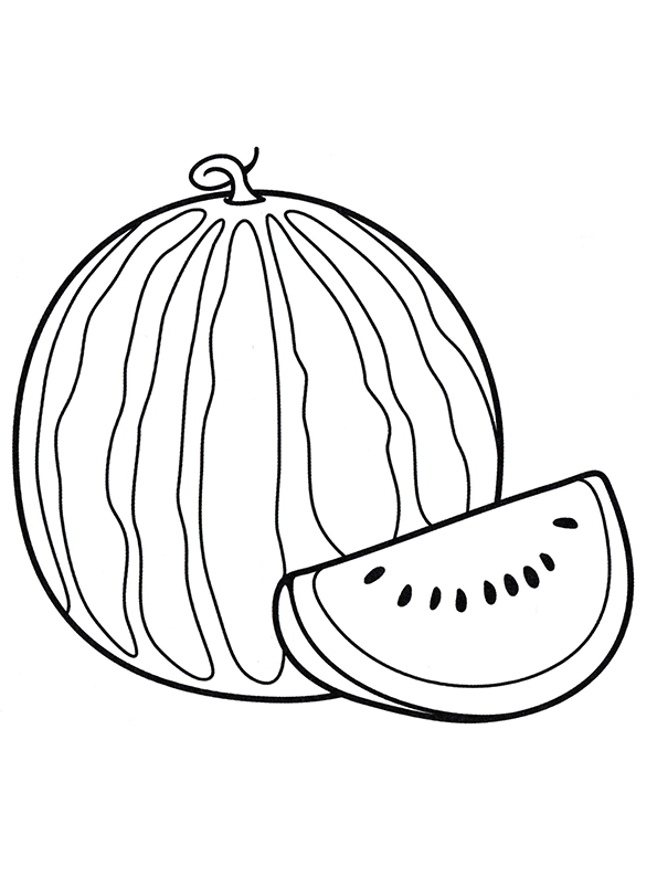 Полосатый арбуз и долька арбуза