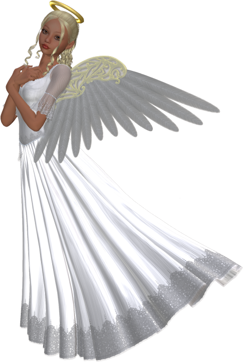 Девушка-ангел в белом платье
