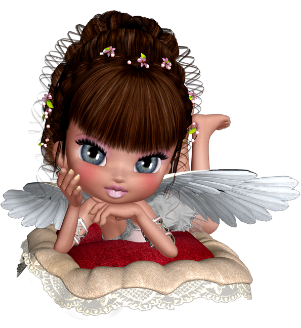 Малышка-ангел на подушечке