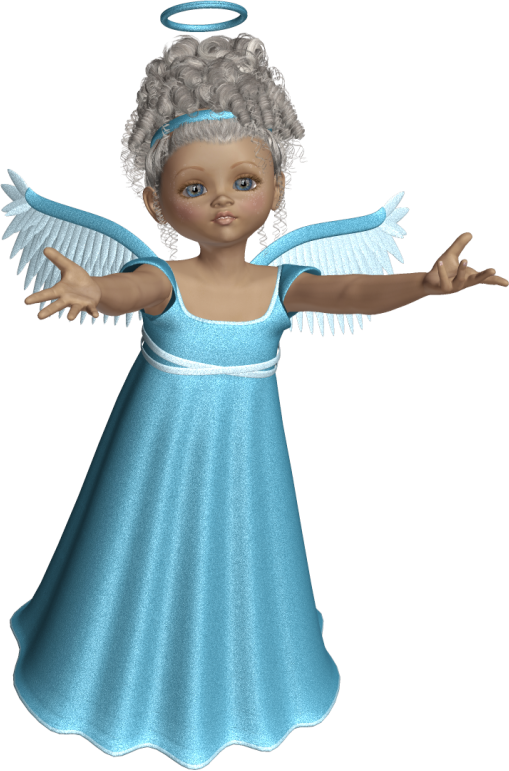 Девушка-ангел в голубом платье