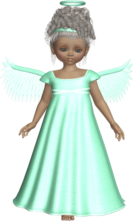 Девушка-ангел в зеленом платье