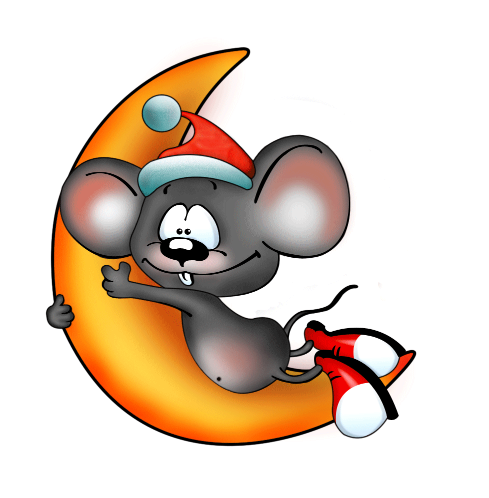Мышка в новогоднем колпаке