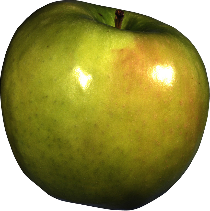 Зелёное яблоко румяный бочок