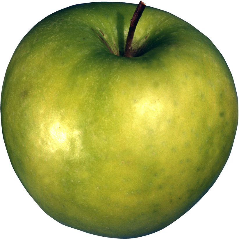 Зелёное яблоко с черешком