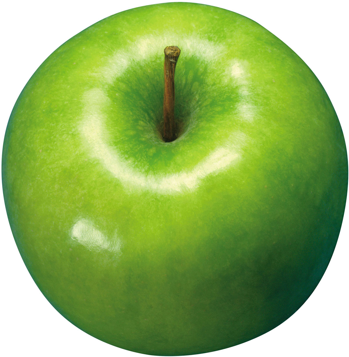 Зелёное яблоко, вид сверху
