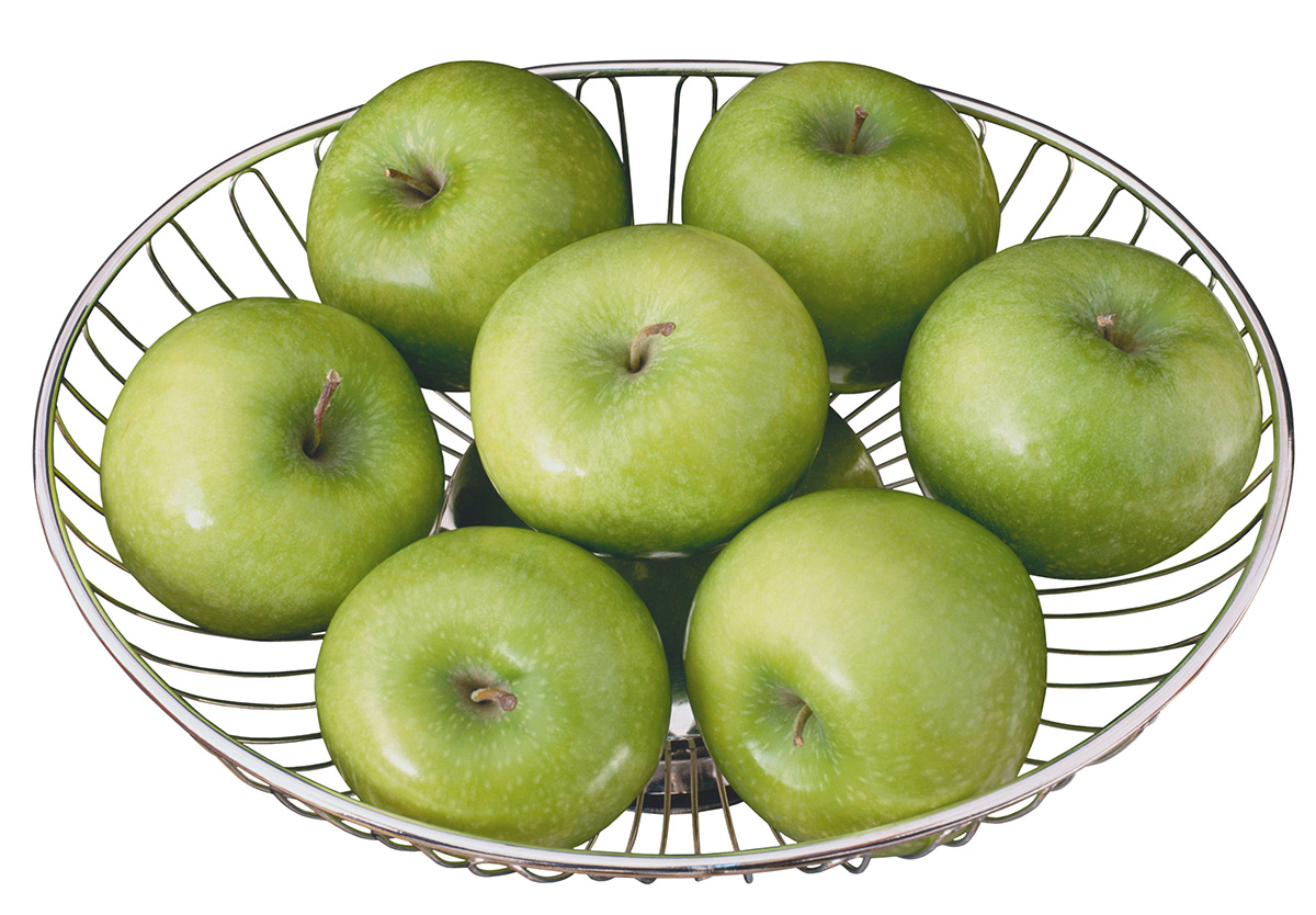 Яблоки в вазе для фруктов