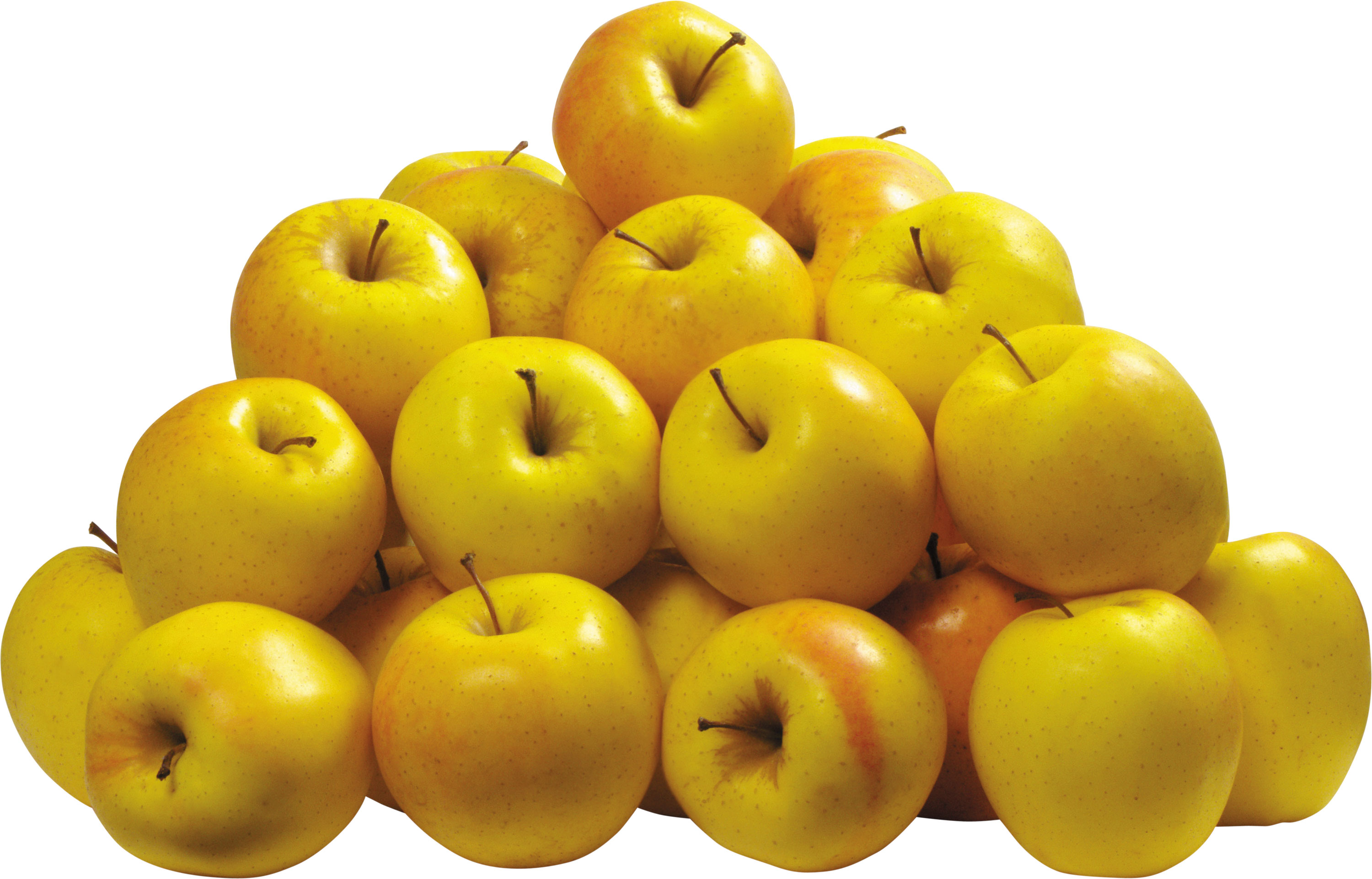 Горка жёлтых яблок