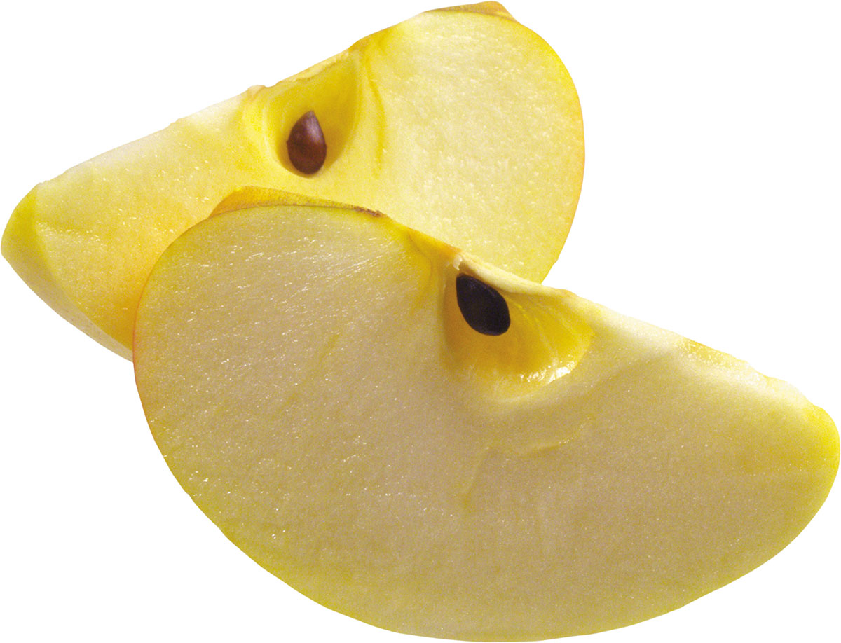 Дольки жёлтого яблока