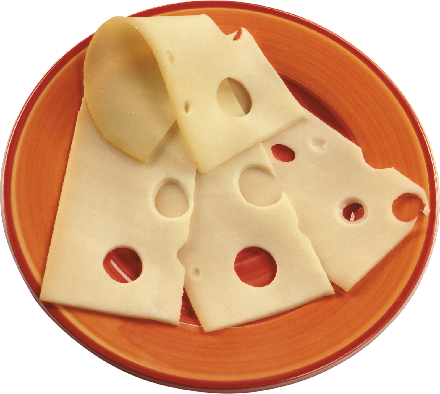 Три ломтика сыра на тарелочке