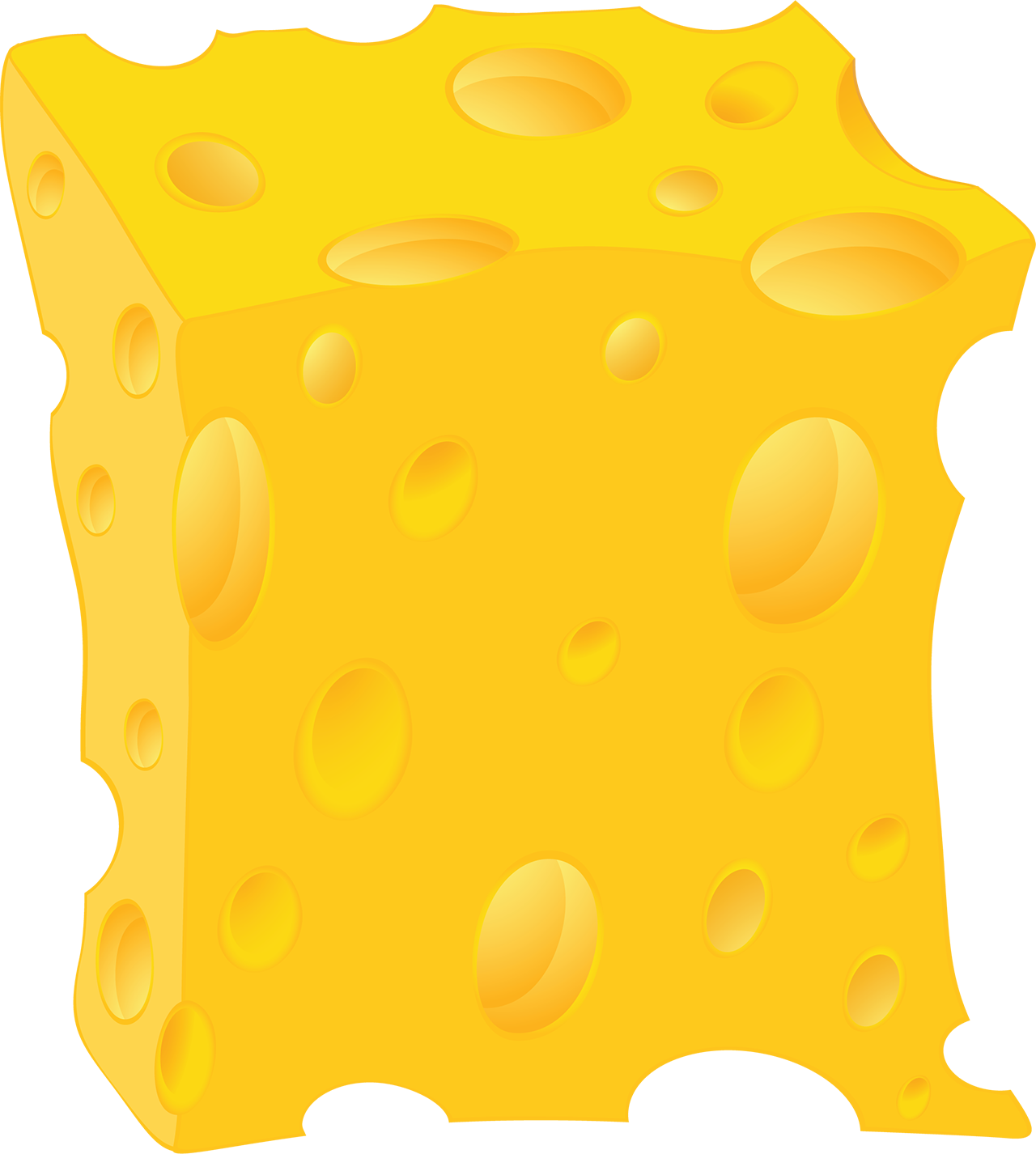Прямоугольный кусок сыра. Картинка в формате PNG на прозрачном фоне
