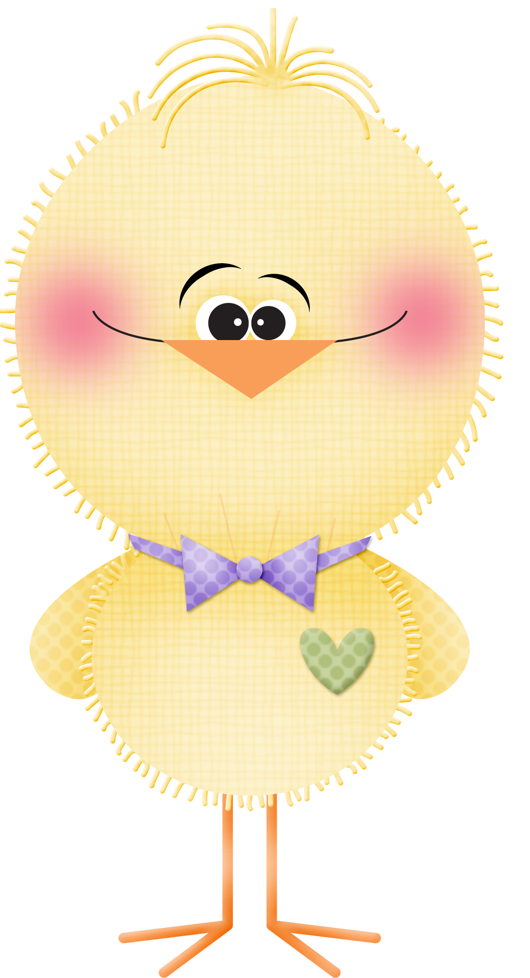 Весёлый цыпленок с галстуком-бабочкой и сердечком