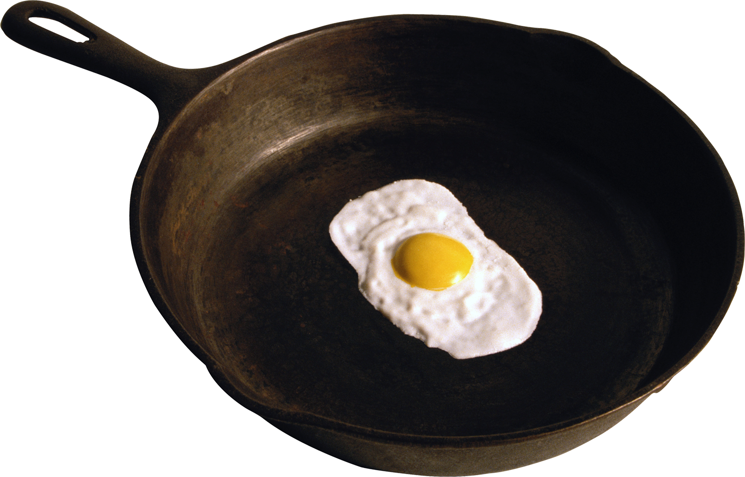 Яичница из одного яйца в сковородке