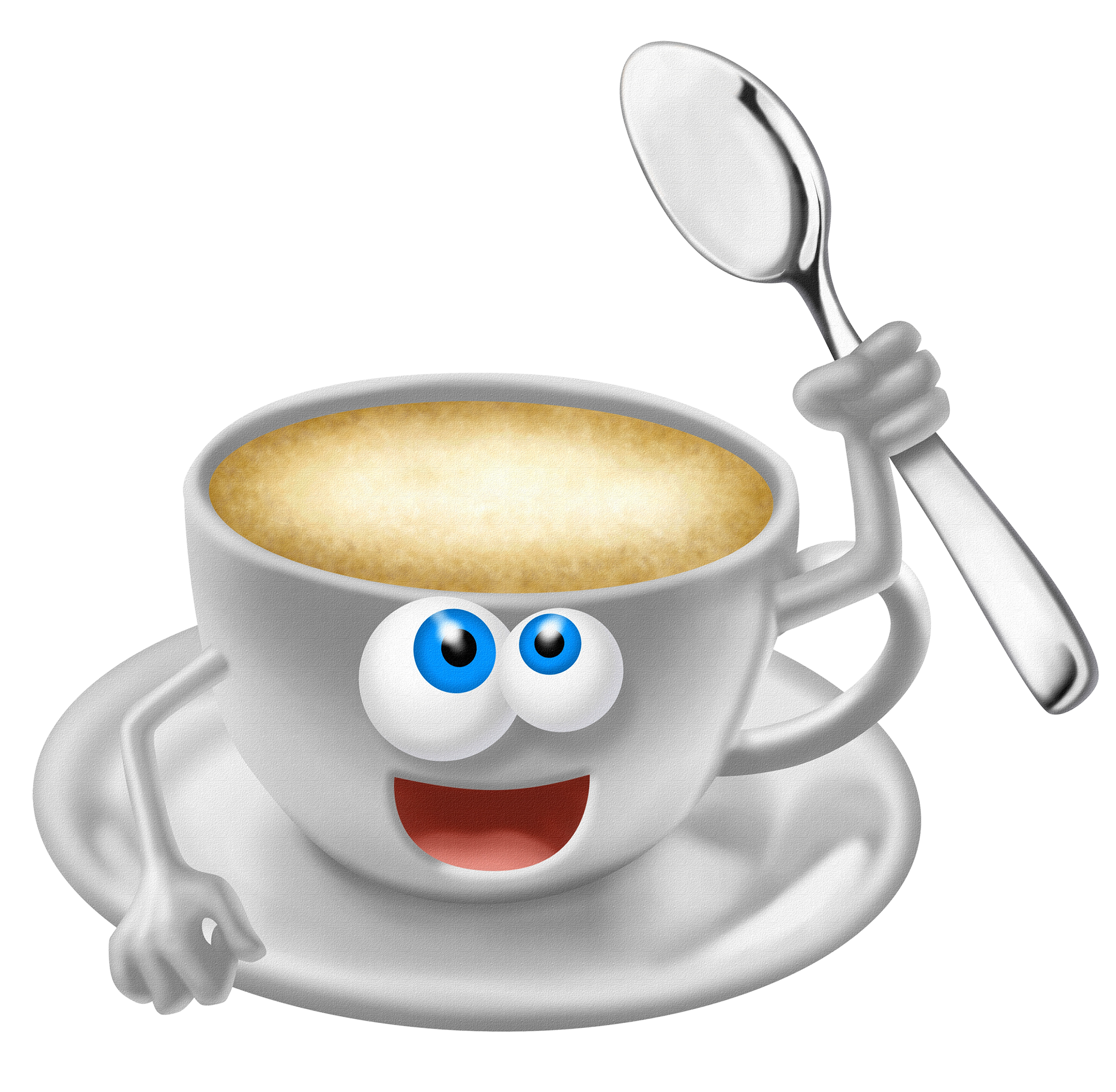 Глазастик - чашка кофе с молоком. 