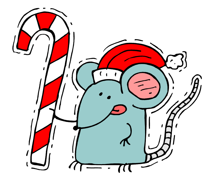 Новогодний подарок мышке - леденцовая трость