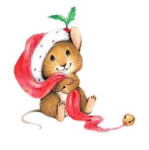 Мышка в красном колпаке с бубенчиком