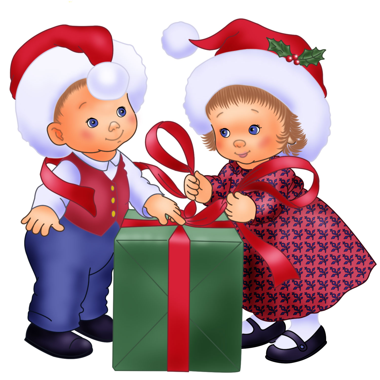 Дети открывают подарок