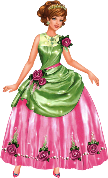 Девочка в зеленом платье картинка для детей