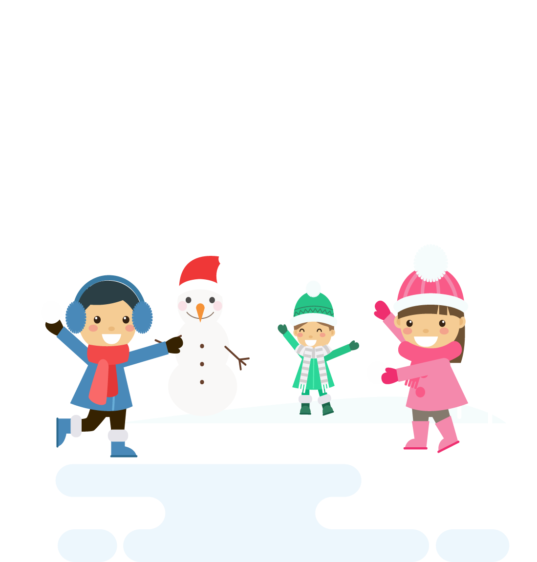Дети играют в снежки